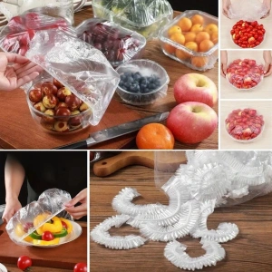 100 Adet Tazeliği Koruyan Tencere ve Tabak Bonesi  Çok Amaçlı Kullan At Tabak Bonesi (5468)