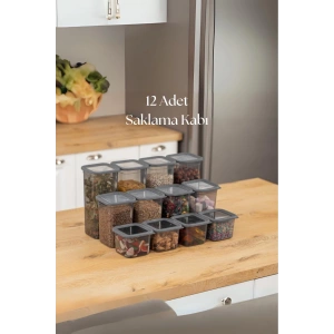 12li 3 Boy Kavanoz Seti & Saklama Kabı & Erzak Kabı 6x650/1300/1900 Ml (40 Lı Etiket Hediyeli)