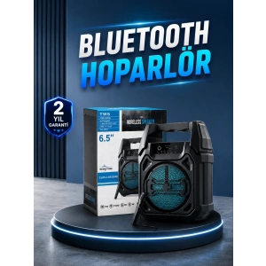 15W Güçlü Ses Çıkışlı Bluetooth Hoparlör FM Radyo ve Mikrofon Destekli