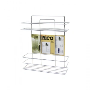 2 KATLI - DİKDÖRTGEN   KROM   METAL  BANYO KÖŞELİK - DUŞKABİN RAF - ŞAMPUANLIK (5468)