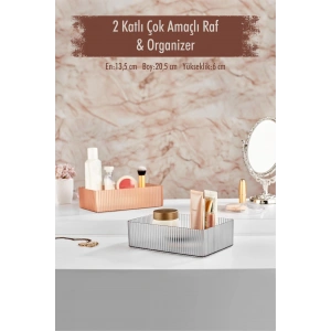 2 Katlı Kullanılabilen Makyaj Kutusu & Çok Amaçlı Kutu & Organizer