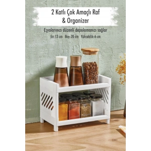 2 Katlı Tezgah Üstü Düzenleyici & Çok Amaçlı Raf & Organizer
