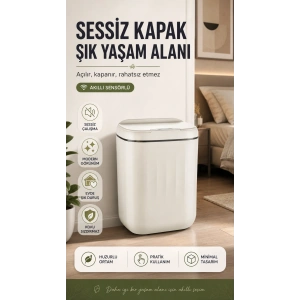 20 Litre Hacim Sensörlü Çöp Kutusu Hareket Algılayan Antibakteriyel