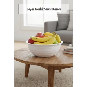2,5 Lt Beyaz Akrilik Servis Kasesi & Karıştırma Kabı