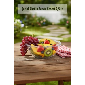 2,5 Lt Şeffaf Akrilik Servis Kasesi ve Karıştırma Kabı