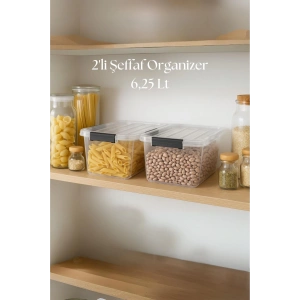 2’li Şeffaf Saklama Kutusu & Düzenleme Kutusu 6,25 Lt