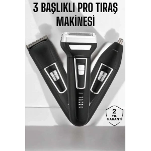3 Başlıklı Profesyonel Tıraş Makinesi