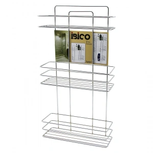 3 KATLI - DİKDÖRTGEN   KROM   METAL  BANYO KÖŞELİK - DUŞKABİN RAF - ŞAMPUANLIK (5468)