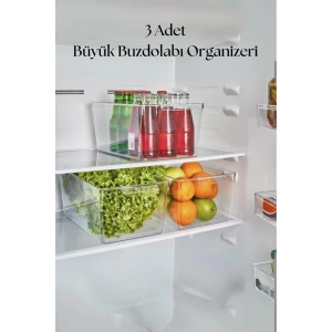 3 Lü Buzdolabı Organizeri & Buzdolabı Düzenleyici 6 lt