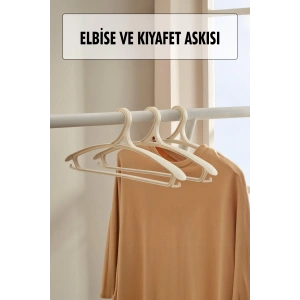 3 Lü Geniş Kıyafet Ve Elbise Askısı Beyaz 43 Cm ASKI