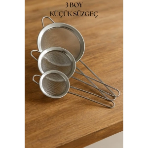 3lü Paslanmaz Çelik Süzgeç Seti