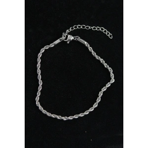 316L Çelik Burgu Model Gümüş Renk Erkek Bileklik