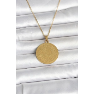 316L Çelik Gold Renk Ayetel Kürsi Yazılı Kolye