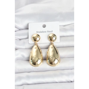 316L Çelik Gold Renk Damla Model Kadın Küpe