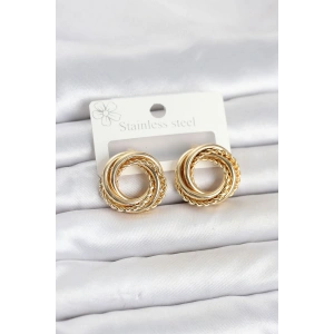 316L Çelik Gold Renk Halka Model Asorti Kadın Küpe