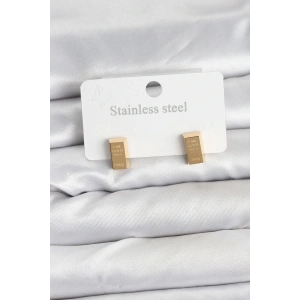 316L Çelik Gold Renk Külçe Altın Model Kadın Küpe