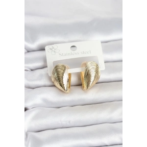 316L Çelik Gold Renk Midye Model Kadın Küpe