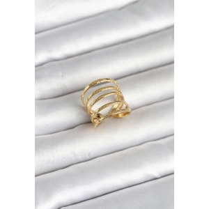 316L Çelik Gold Renk Sıralı Model Kadın Yüzük