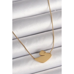 316L Çelik Gold Renk Zincir Kuğu Model Kadın Kolye