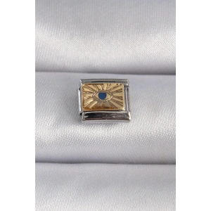 316L Çelik Gümüş Renk Altın Göz İşlemeli Nomination Charm