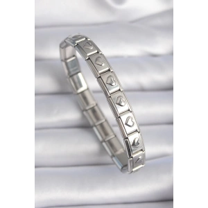 316L Çelik Gümüş Renk Kalp İşleme Nomination Charm Bileklik