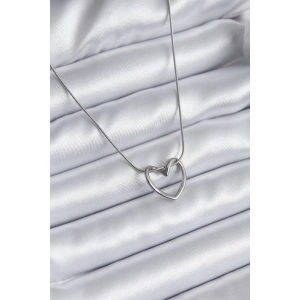 316L Çelik Gümüş Renk Kalp Model Kadın Kolye