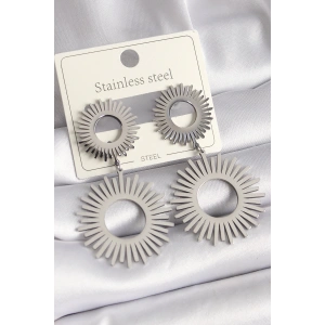 316L Çelik Gümüş Renk Sallantı Güneş Model Kadın Küpe