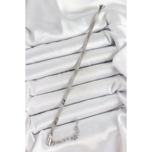 316L Çelik Gümüş Renk Yassı Zincir Model Kadın Bileklik