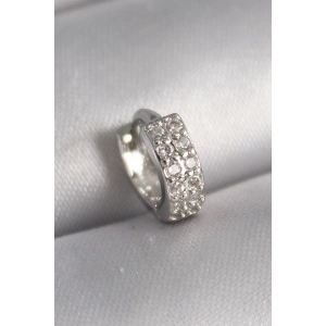 316L Çelik Gümüş Renk Zirkon Taşlı Tragus Piercing