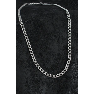 316L Çelik Kalın Klasik Zincir Model Gümüş Renk Erkek Kolye