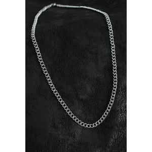 316L Çelik Klasik Oval Zincir Model Gümüş Renk Erkek Kolye