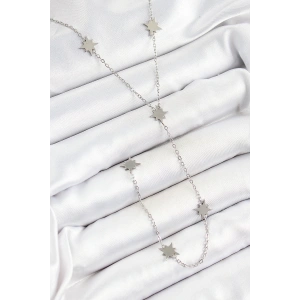 316L Çelik Kutup Yıldızı Figürlü Y Model Gümüş Renk Kadın Kolye