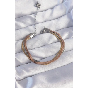 316L Çelik Renkli İtalyan Zincir Model Çoklu Bileklik