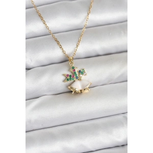 316L Çelik Zincir Gold Renk Chirtsmas Bell Model Yılbaşı Temalı Kadın Kolye