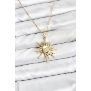 316L Çelik Zincir Gold Renk Güneş Model Kadın Kolye