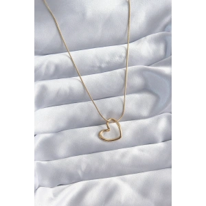 316L Çelik Zincir Gold Renk Kalp Model Kadın Kolye