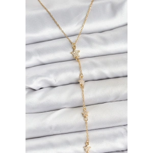 316L Çelik Zincir Gold Renkli Yıldız Model Kadın Y Kolye