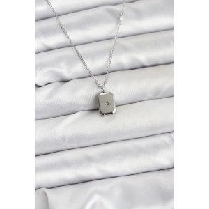 316L Çelik Zincir Gümüş Renk Minimal Kutup Yıldızı Model Kadın Kolye