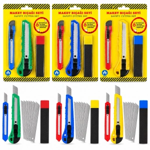3PCS YEDEKLİ PLASTİK MAKET BIÇAK SETİ (5468)