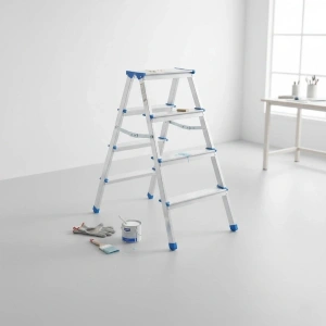 4+4 Çift Basamaklı Alüminyum Metal Merdiven