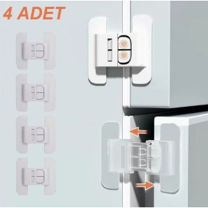 4 Adet Buzdolabı, Çekmece ve Dolap Kapağı Çocuk Kilidi (5468)
