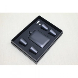 4 Shot Bardaklı Matara Seti Siyah