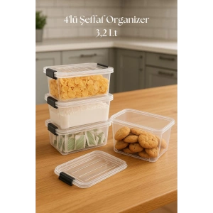 4’lü Şeffaf Saklama Kutusu & Düzenleme Kutusu 3,2 Lt