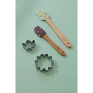 4’lü Silikon Kurabiye Kalıplı Spatula Seti