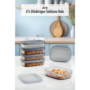 6 Adet Saklama Kabı & Kahvaltılık (600 ML)