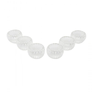 6 PCS   ÇİZGİLİ CAM  ÇİFT CİDARLI LOKUMLUK - SOSLUK  50 ML (5468)