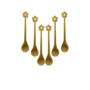 6 PCS   MİNİ   BAMBU AHŞAP KAŞIK   14.5CM (5468)