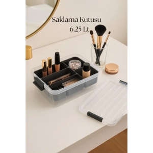 6,25 L Şeffaf Saklama Kutusu & Organizer Düzenleme Kutusu