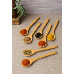 6’lı Ahşap Küçük Baharat Kaşığı 13 cm