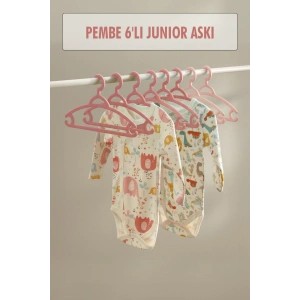 6’lı Bebek Askısı & Bebek Gardırop Askısı Pembe Set